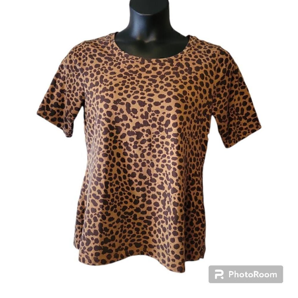Isaac Mizrahi Live Animal Print T-shirt Size Medium